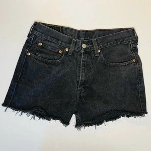 Levi's Hand Cut Vintage 550 Black High Waisted Shorts